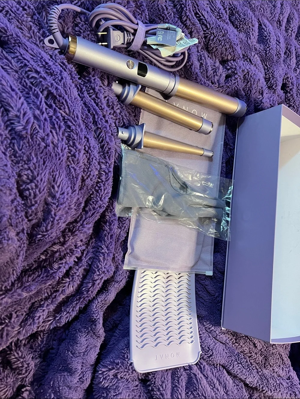 MONAT Triple Touch 3-in-1 Curling Wand - Lavender